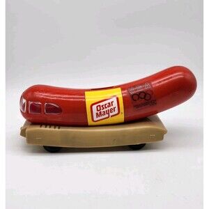 Oscar Meyer 1992 Olympic Weiner Mobile 10" Vintage Toy Collectible Coin Bank.